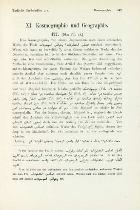 XI. Kosmographie und Geographie