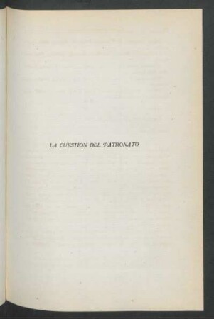 La cuestión del patronato