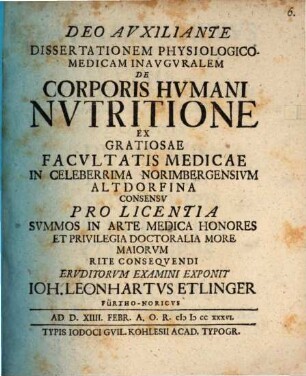 Diss. physiolog. med. inaug. de corporis humani nutritione