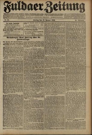 Ausgabe vom Freitag, den 25. Januar 1918.
