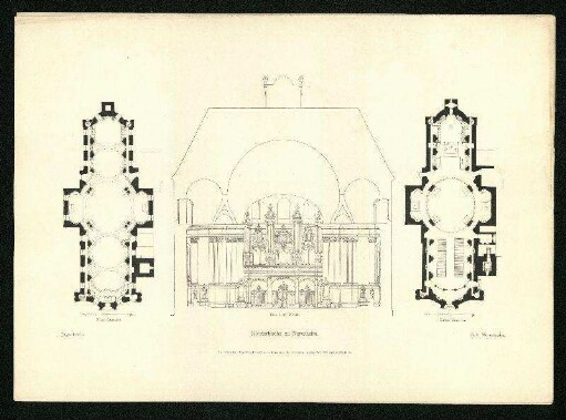 Klosterkirche zu Neresheim. Grundriss etc.
