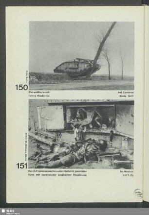 Durch Flammenwerfer außer Gefecht gesetzter Tank mit verbrannter englischer Besatzung