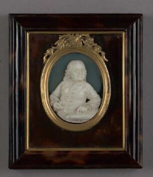 Brustbild eines Mannes in elliptischen Louis XVI-Rähmchen