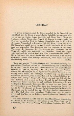124-126 [Rezension] Glaubensunterweisung und dogmatische Theologie