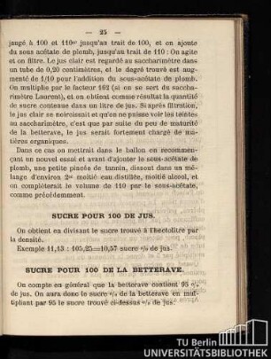 Sucre pour 100 de jus