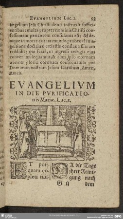 Evangelium In Die Purificationis Mariae, Luc. 2