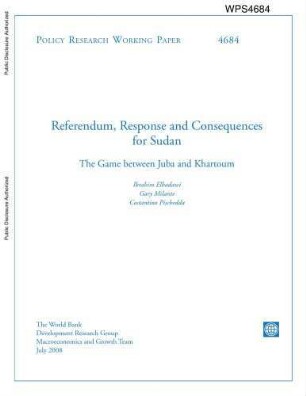 Referendum, response and consequences for Sudan : the game between Juba and Khartoum