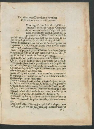 De prima parte Decreti. quae continet Distinctiones centum. & unam.