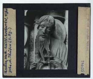 Chartres, Kathedrale Notre-Dame : Mittleres Nordportal, rechtes Gewände, 4. Figur, Johannes der Täufer