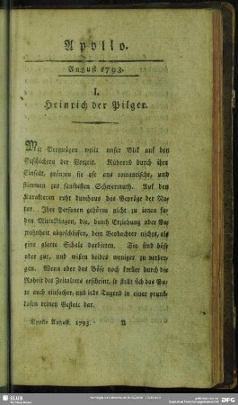1793,August: Apollo : Monatschrift