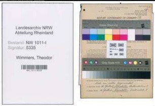 Entnazifizierung Theodor Wimmers , geb. 26.05.1915 (Verwaltungsangestellte)