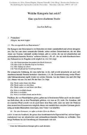 Welche Kategorie hat solch? Eine synchron-diachrone Studie