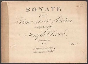 Sonate pour piano-forté & violon oeuvre 10 no. 3