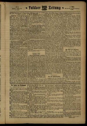 Zweite Ausgabe vom Dienstag, den 02. Januar 1912.