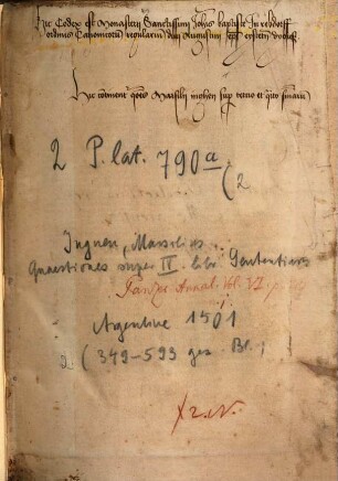Questio[n]es Marsilii super quattuor libros sente[n]tiar[um], [3/4]