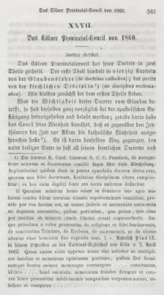 541-558 Das Cölner Provincial-Concil von 1860 : zweiter Artikel