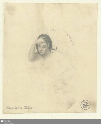 333a: Mädchenakt - Mus.Schu.333a : Zeichnung