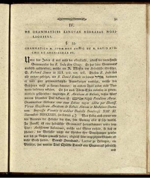 IV. De Grammaticis Linguae Hebraeae Nobilioribus.
