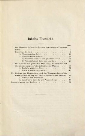 Einfluss verschiedener äusseren Factoren auf die Wasseraufnahme der Pflanzen : Inaugural-Dissertation