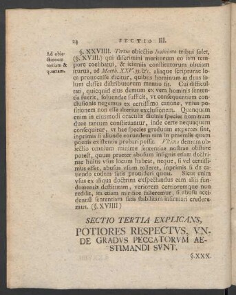 Sectio Tertia Explicans, Potiores Respectus, Unde Gradus Peccatorum Aestimandi Sunt