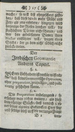 Der Irrdischen Geomantie Anderes Capitel