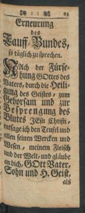 Erneurung des Tauff-Bundes, so täglich zu sprechen