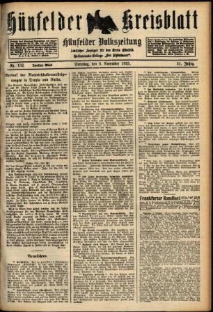 Zweite Ausgabe vom Dienstag, den 03. November 1925.