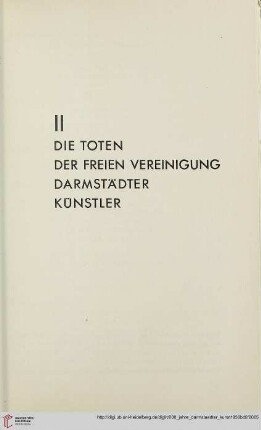 II. Die Toten der Freien Vereinigung Darmstädter Künstler