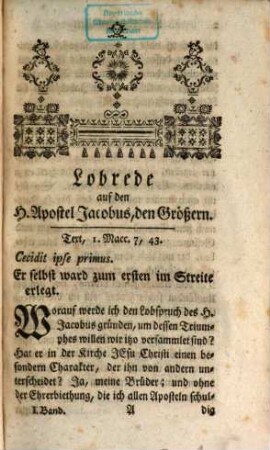 Sammlung auserlesener Kanzelreden über die vornehmsten Gegenstände in der Kirche. 1. 1777