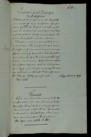 Versiegelung des Nachlasses der Professoren