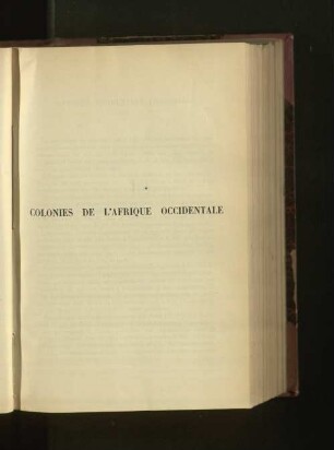 Colonies De L'afrique Occidentale.