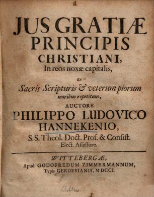 Ius gratiae principis Christiani in reos noxae capitalis
