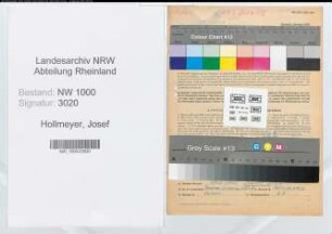 Entnazifizierung Josef Hollmeyer, geb. 12.03.1900 (Arbeiter)