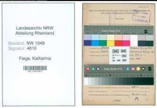 Entnazifizierung Katharina Fiege , geb. 30.04.1905 ()