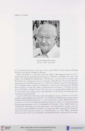 Carl Christoph Schmelzer (17.11.1908 - 10.6.2001)