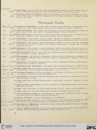 Orientteppiche, Textilien (Nr. 198-223)