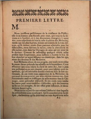 Lettres sur les disputes ... entre les médecins et les chirurgiens