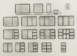 Pott-Satz-Serviertabletts mit Kabarettschalen
