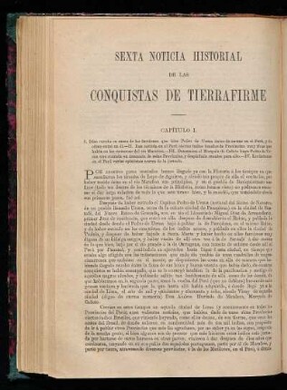 Sexta noticia historial de las conquistas de Tierra Firme.