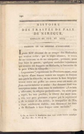 VI. Histoire des traités de paix de Nimegue