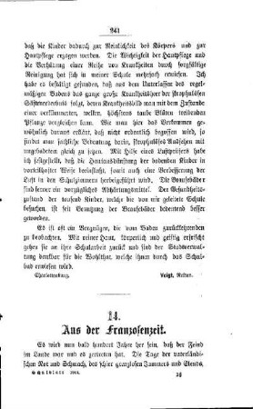 Aus der Franzosenzeit
