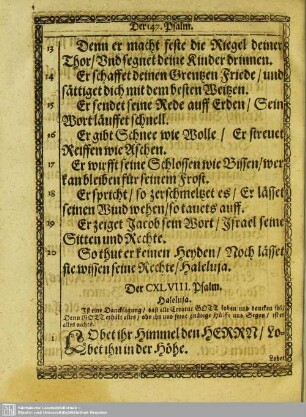 Der CXLVIII. Psalm