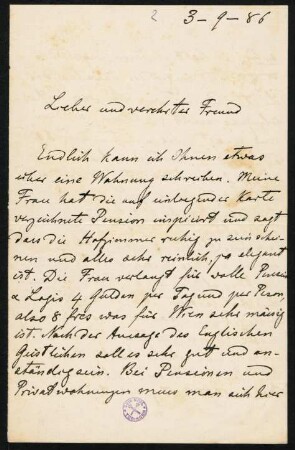 Brief 2: 03.09.1886