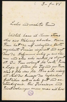 Brief 2: 03.09.1886