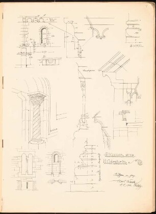 Skizzenheft SS 1901: Skizzen aus Hildesheim: Perspektivische Ansichten, Details