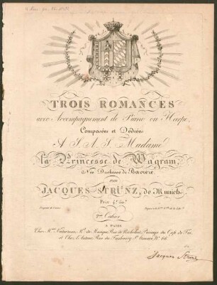 Trois romances avec accompagnement de piano ou harpe : 2. cahier