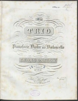 6.tes Trio : für Pianoforte, Violin u. Violoncello ; 14. W. Nr. 3