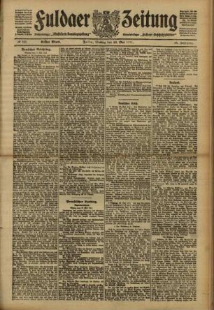 Erste Ausgabe vom Montag, den 29. Mai 1911.