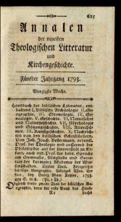 Vierzigste Woche