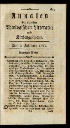 Vierzigste Woche
